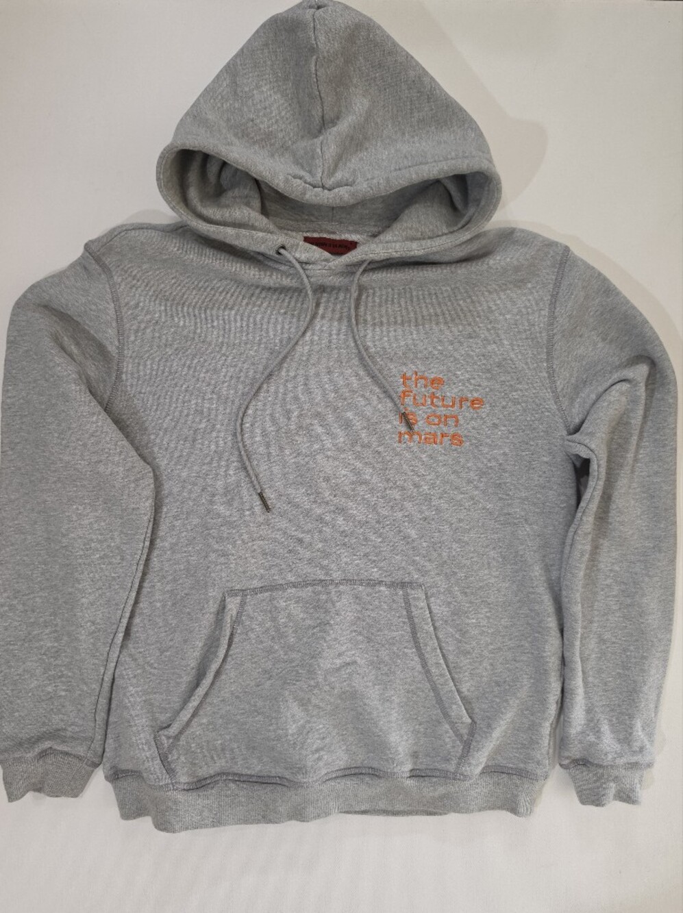 The Future Is On Mars Hoodie Mens Medium Grey Orange Casual Luxury Streetwear